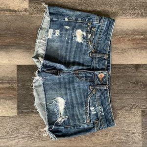 American Eagle Destroyed Shortie Shorts